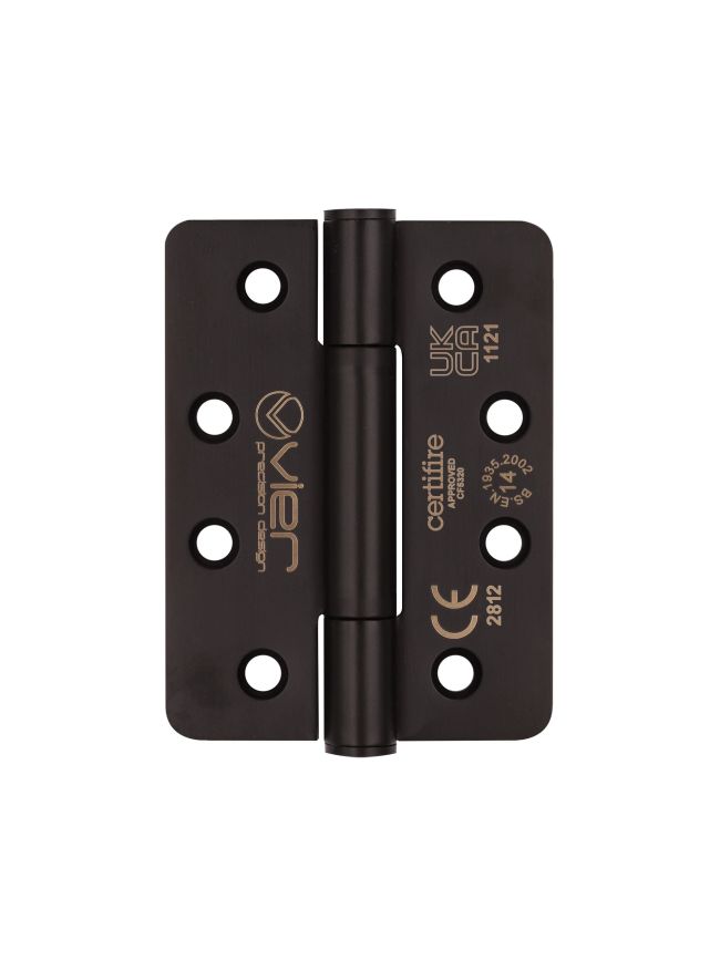 Zoo Hardware Grade 14 concealed knuckle hinge SS201 - Radius - Powder Coat Black