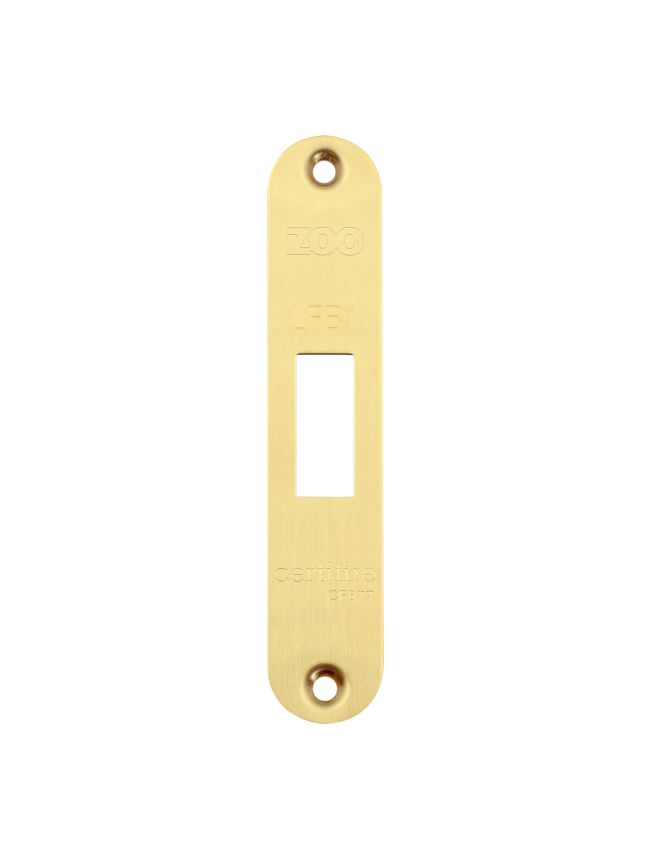 Zoo Hardware Radius Forend, Strike and Escutcheon Pack t/s ZFB01 Fire Brigade Lock - PVD Satin Brass