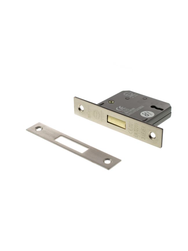 Atlantic 3 Lever Key Deadlock [CE] Keyed Alike 3" - Satin Nickel