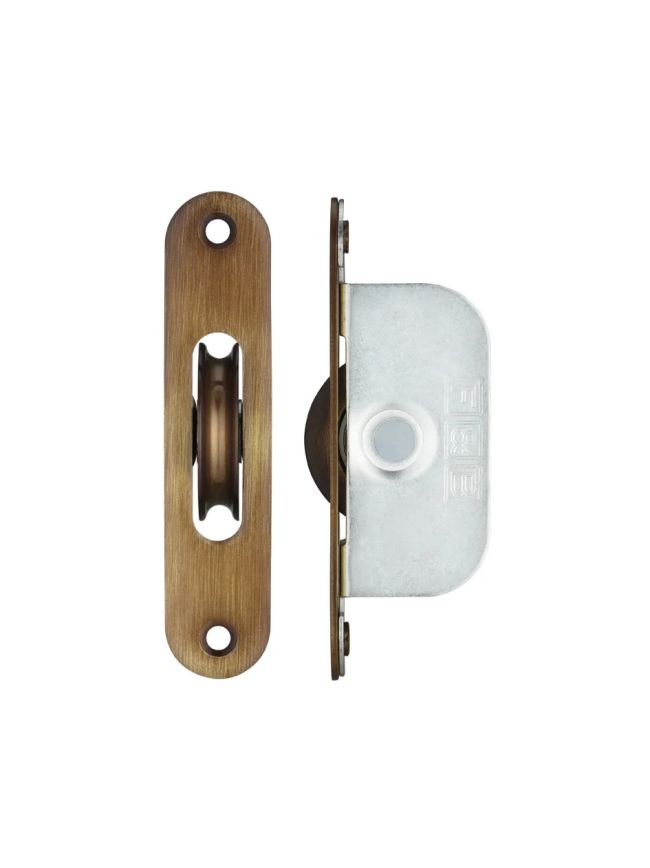 Zoo Hardware Brass Ball Bearing Pulleys - 1 3/4" Radius Forend - Bronze