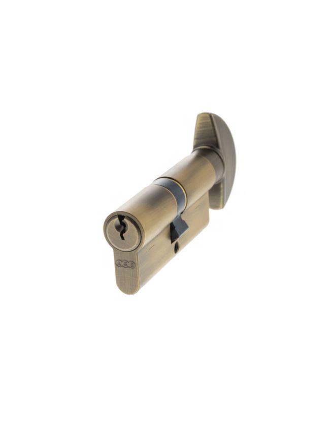 AGB Euro Profile 5 Pin Cylinder Key to Turn 35-35mm (70mm) Keyed Alike - Matt Antique Brass
