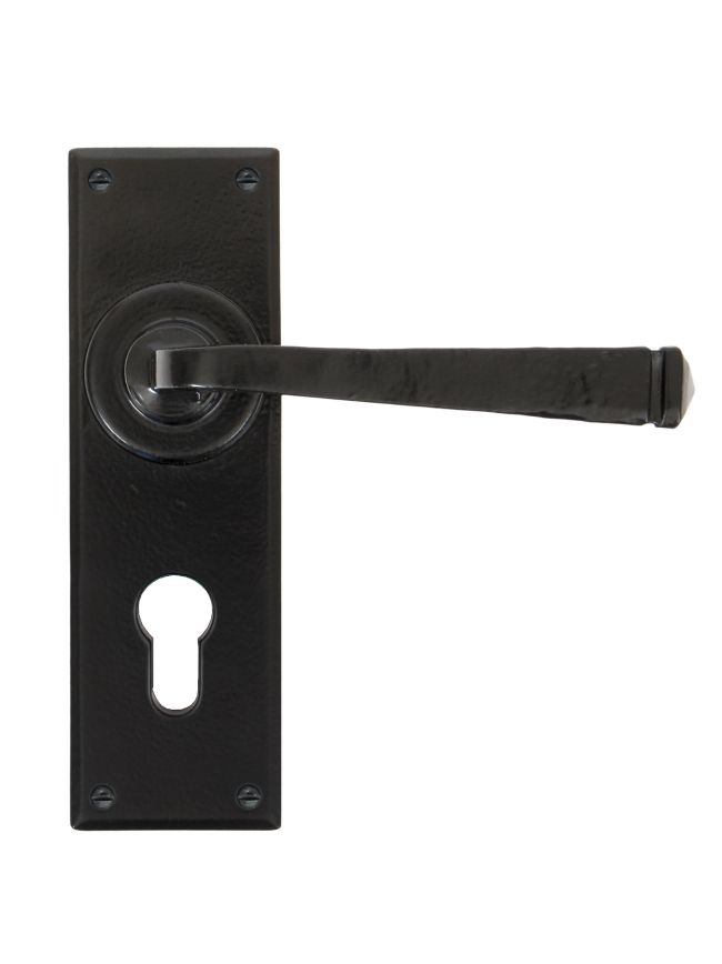 Black Avon Lever Euro Lock Set