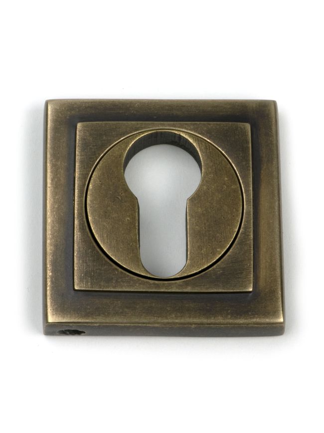 Burnished Brass Round Euro Escutcheon (Square)