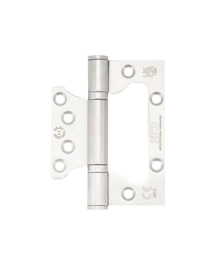 Zoo Hardware Grade 11 flush / interleaf hinge pair - Satin Stainless