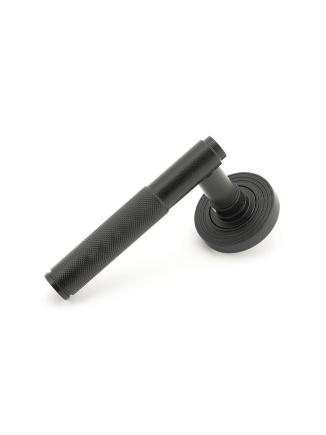 Matt Black Brompton Lever on Rose Set (Beehive)