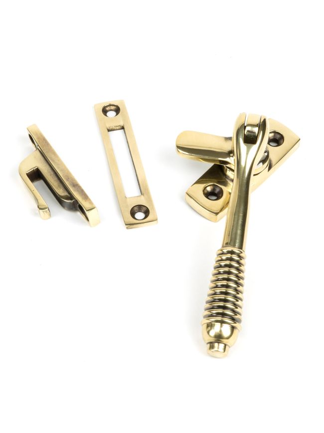 Aged Brass Locking Reeded Fastener