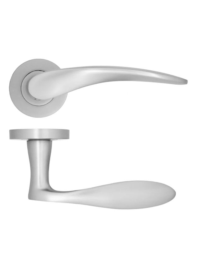 Zoo Hardware Merida lever on rose - Satin Chrome