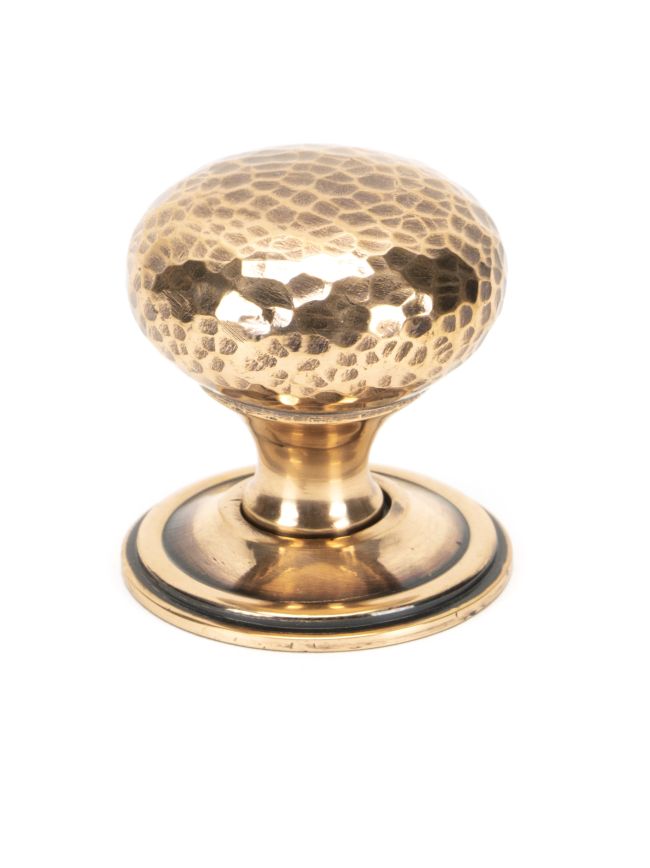 Polished Bronze Hammered Mushroom Cabinet Knob 38mm
