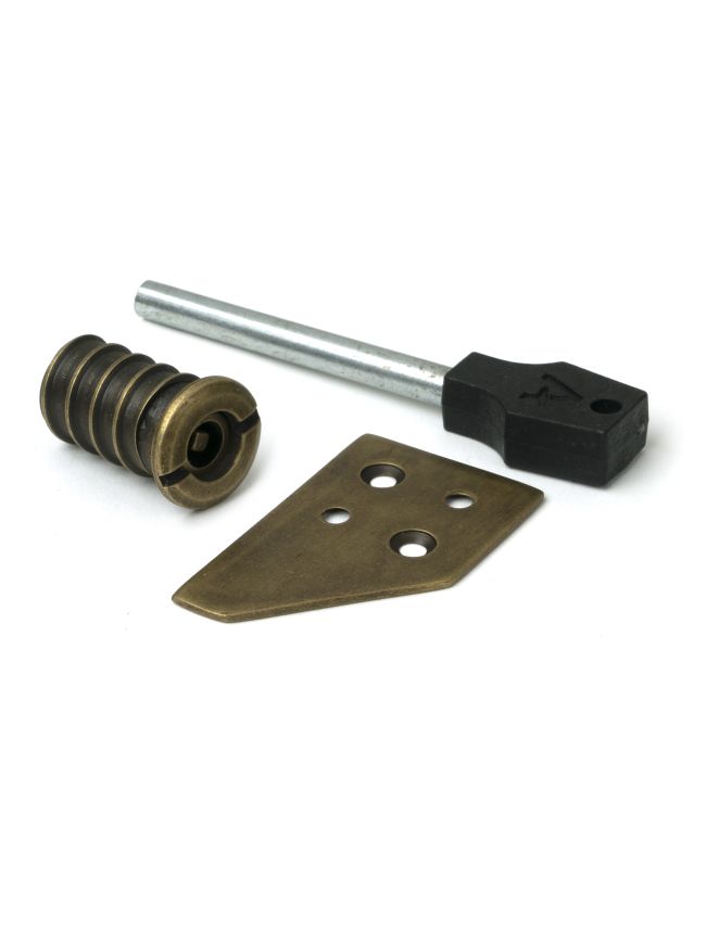 Burnished Brass Key-Flush Sash Stop