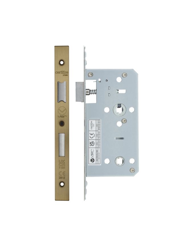 Zoo Hardware 2 Piece - DIN bathroom - 78mm c/c - backset 55mm - Antique Brass
