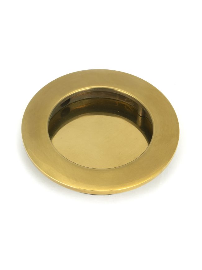 Aged Brass 75mm Plain Round Pull