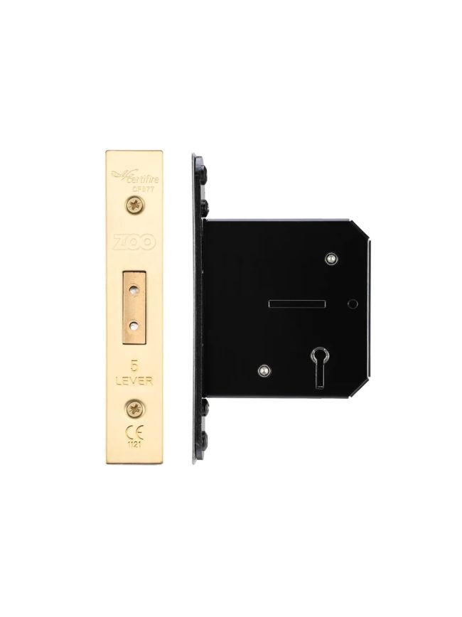 Zoo Hardware 5 Lever Dead Lock - 76mm C/W PVD Forend and Strike