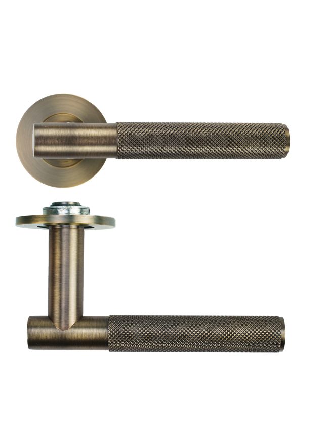 Zoo Hardware Orta Lever on 4mm Round Slim Sprung Rose - Antique Brass