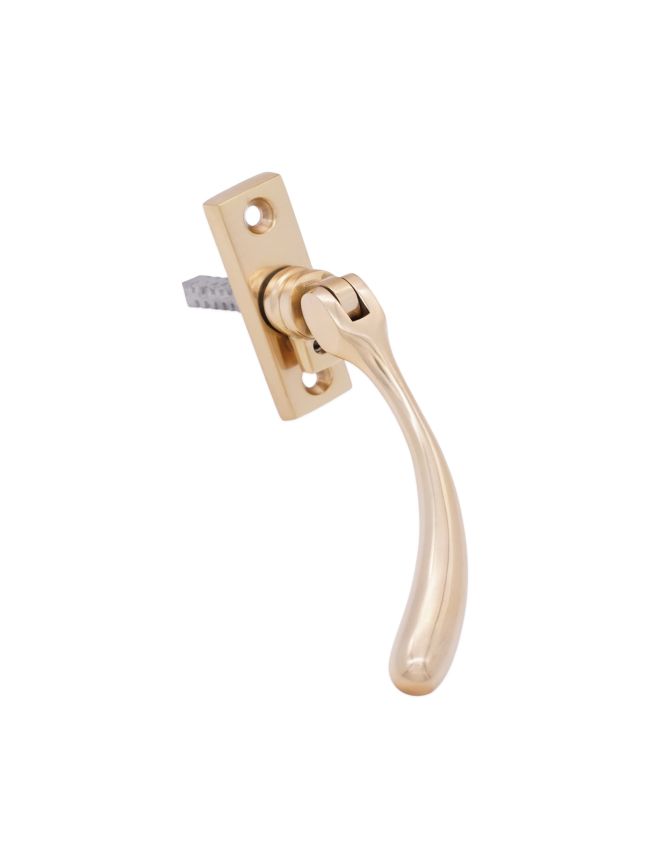 Peardrop Espag Locking Fastener (LH) Polished Brass