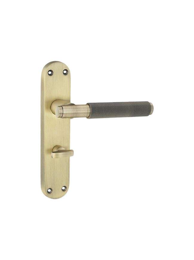 Connaught Knurled Lever on Backplate Bathroom Matt Antique