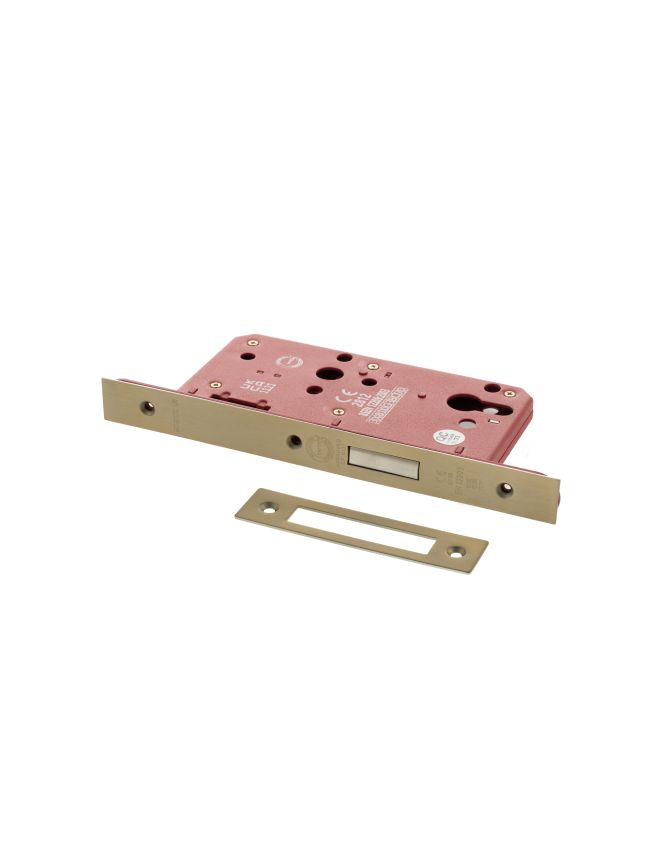 Atlantic DIN Euro Profile Deadlock Double Throw 60mm backset - Satin Brass