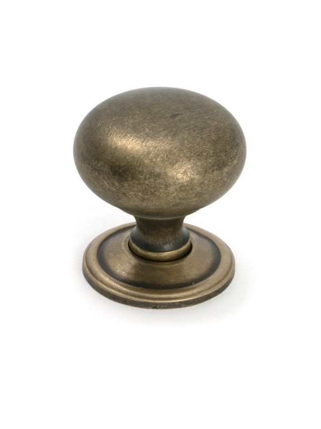Burnished Brass Mushroom Cabinet Knob 38mm