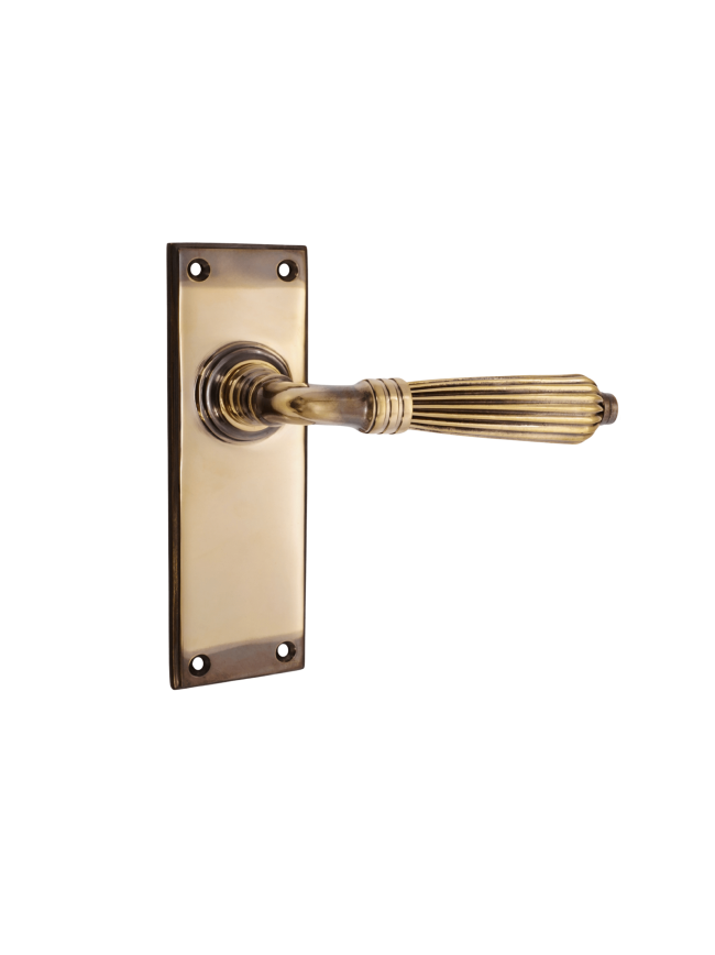 Regency Lever on Backplate Latch Aged Brass