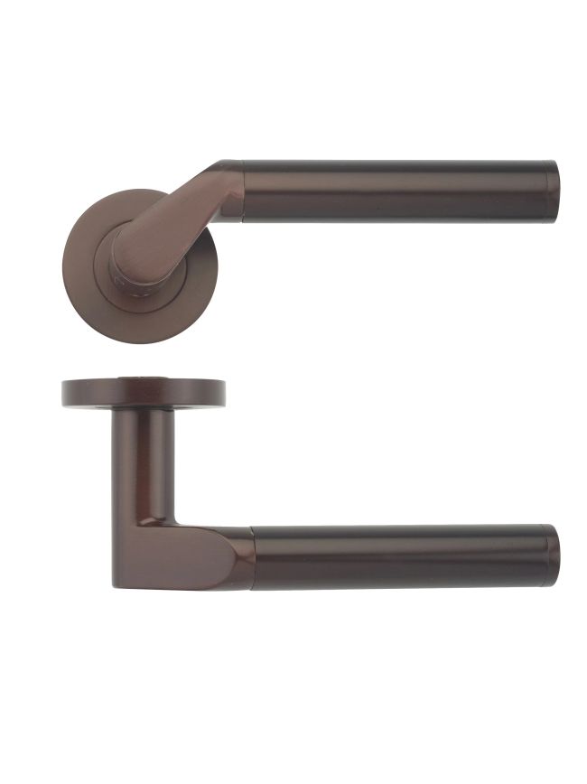 Zoo Hardware Venus lever on round rose - Etna Bronze
