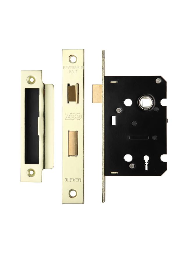 Zoo Hardware 3 Lever Sash Lock 2.5" - smaller case - PVD