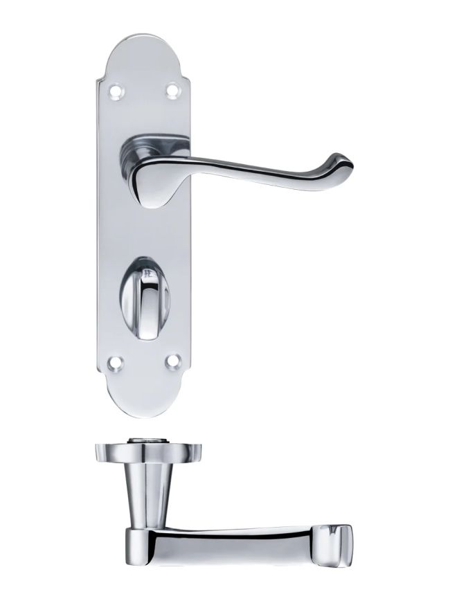 Zoo Hardware Oxford Lever Bathroom (57mm c/c) Furniture 170 x 42mm - Chrome