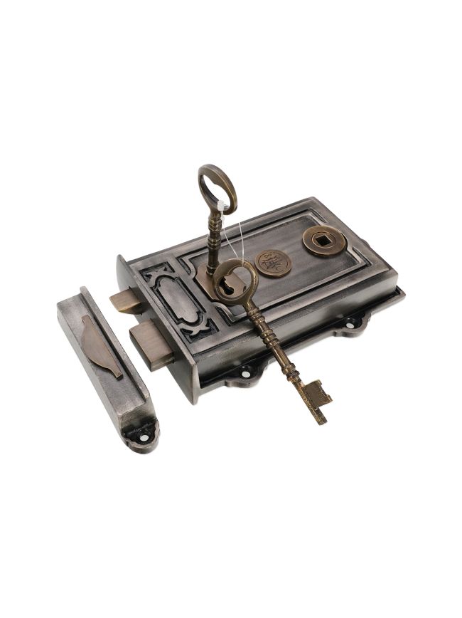Iron Davenport Rim Lock Pewter/Antique
