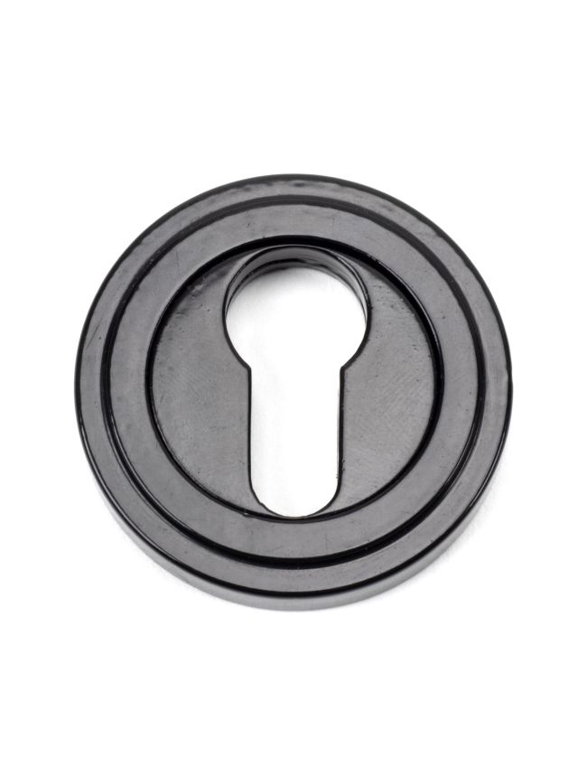 Black Round Euro Escutcheon (Art Deco)