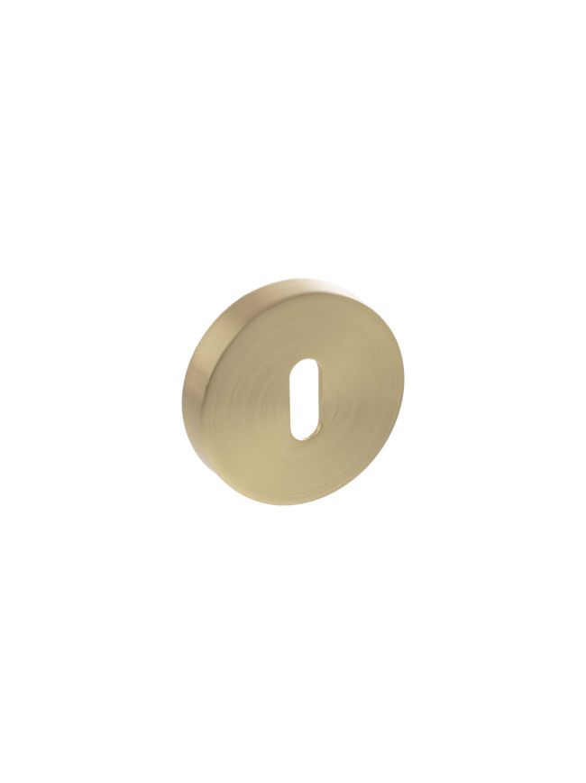 Senza Pari Key Escutcheons on Round Rose - Satin Brass (Pair)
