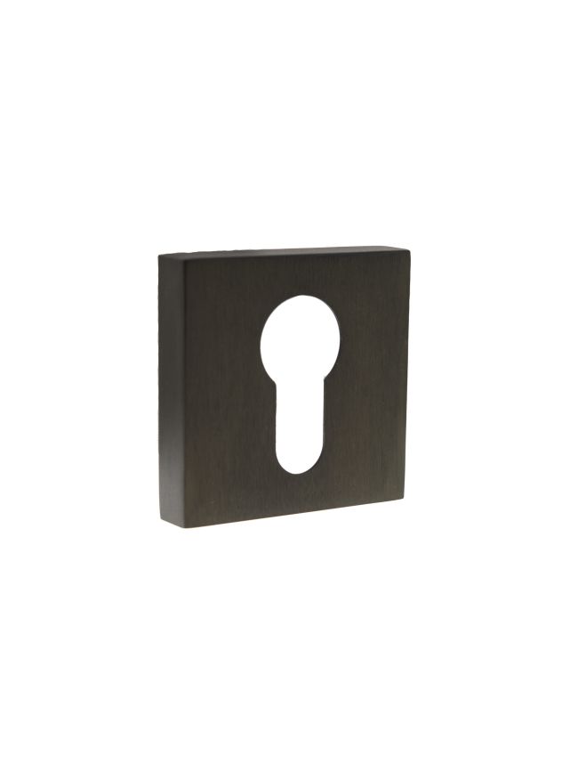 Forme Euro Escutcheons on Minimal Square Rose - Urban Dark Bronze (Pair)