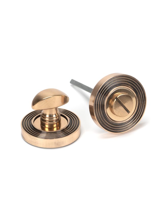 Polished Bronze Round Thumbturn Set (Beehive)