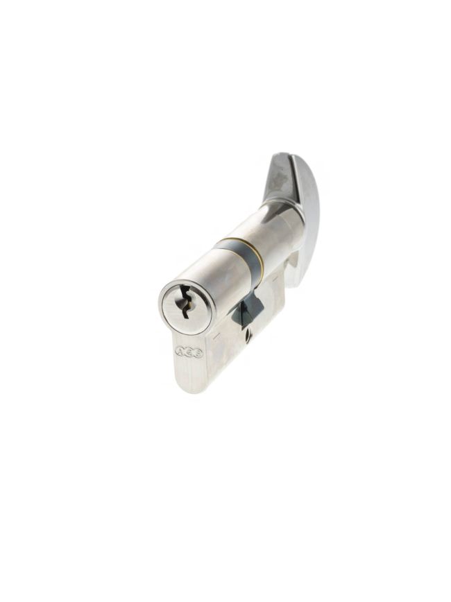 AGB Euro Profile 5 Pin Cylinder Key to Turn 30-30mm (60mm) Keyed Alike - Polished Chrome