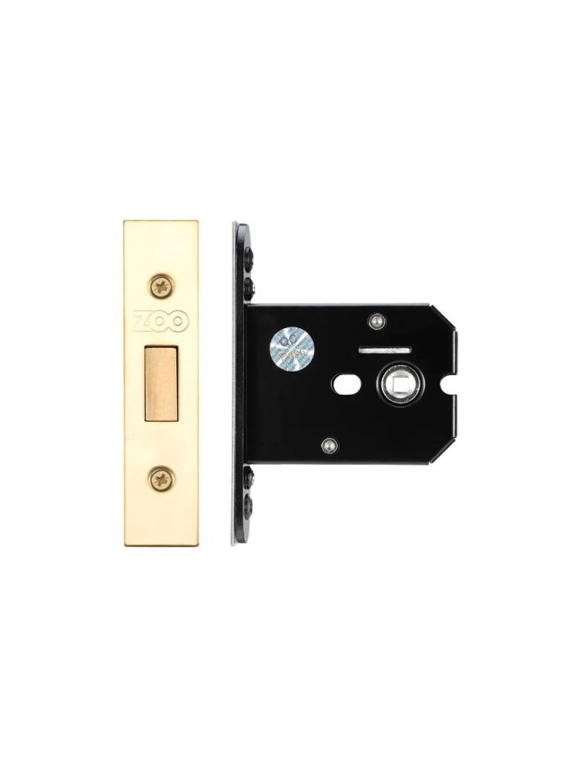 Zoo Hardware Flat Dead lock - 76mm C/W PVD Forend and Strike