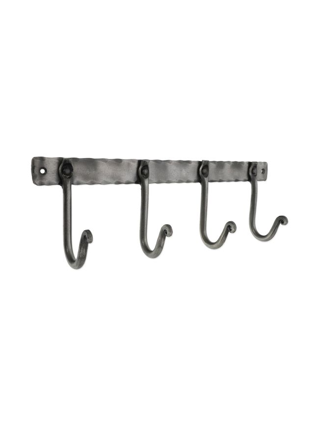 Iron Coat Hook Plain 4 leg - Pewter