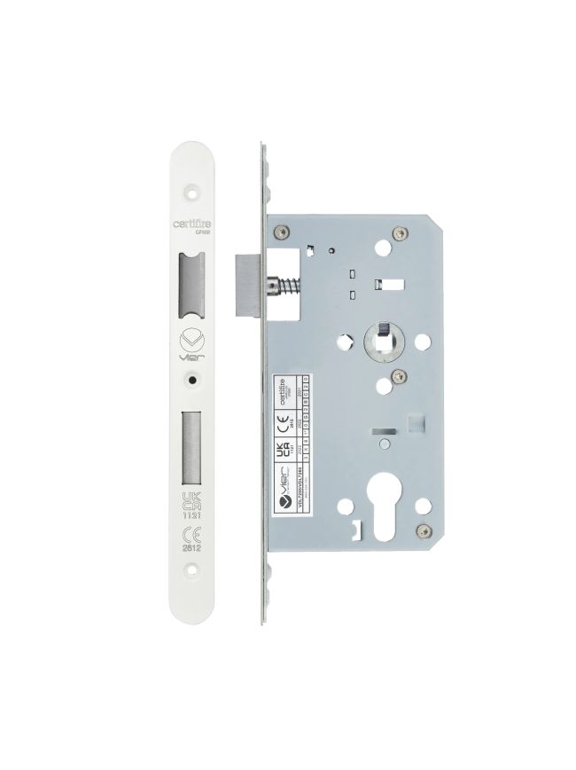 Zoo Hardware 2 Piece - DIN euro sashlock - 72mm c/c - backset 60mm - radius - White