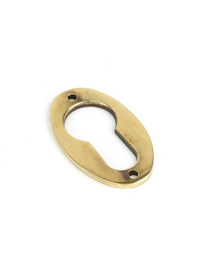 Aged Brass Oval Euro Escutcheon