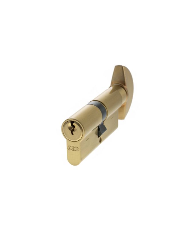 AGB Euro Profile 5 Pin Cylinder Key to Turn 35-35mm (70mm) Keyed Alike - Satin Brass