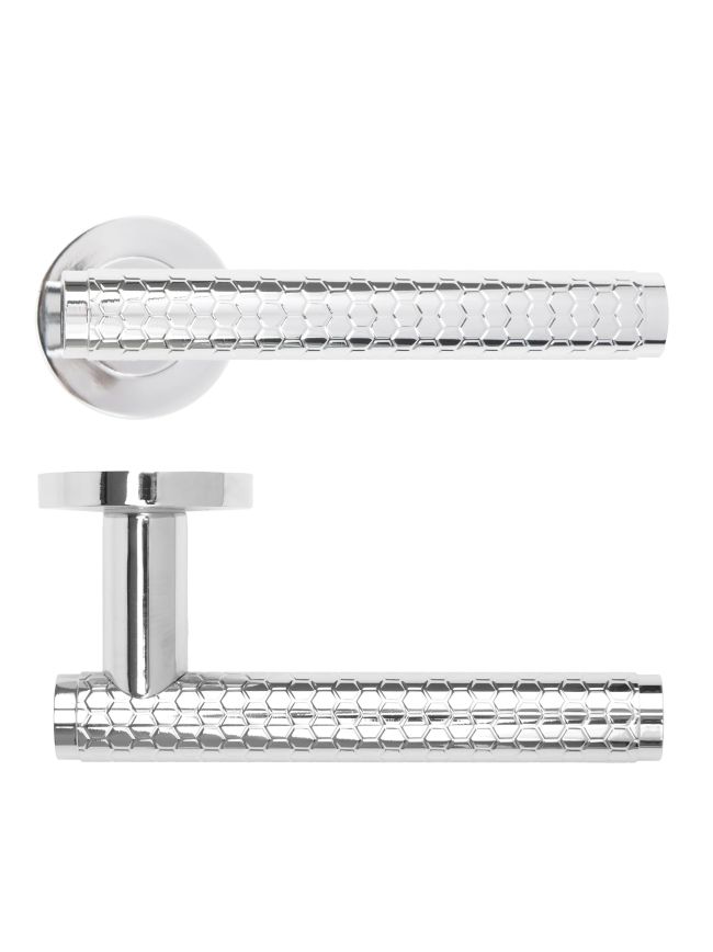 Zoo Hardware Favo Lever On Round Rose - Polished Chrome