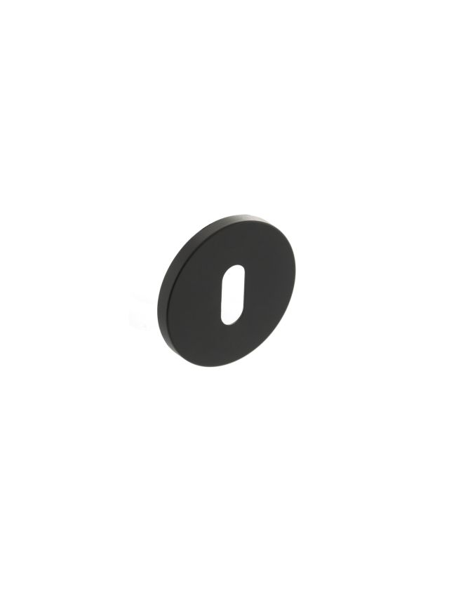 Millhouse Brass Key Escutcheons on 5mm Slimline Round Rose - Urban Dark Bronze (Pair)