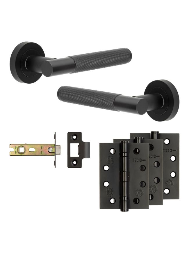 Complete Bari Door Handle Pack - Internal Doors - Black - By Frelan Hardware - JE-D4A-MB