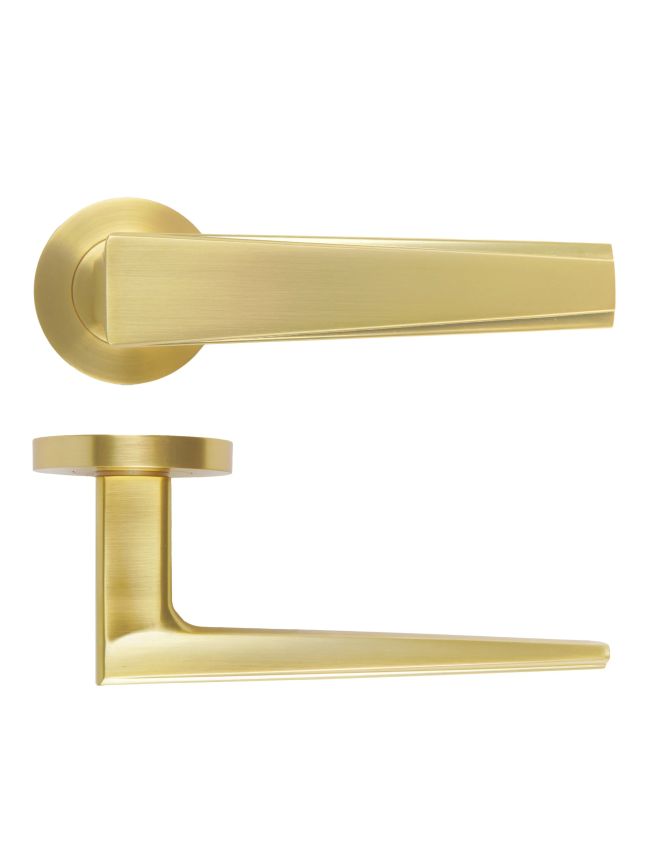 Zoo Hardware Veloce Lever On Round Rose - Satin Brass