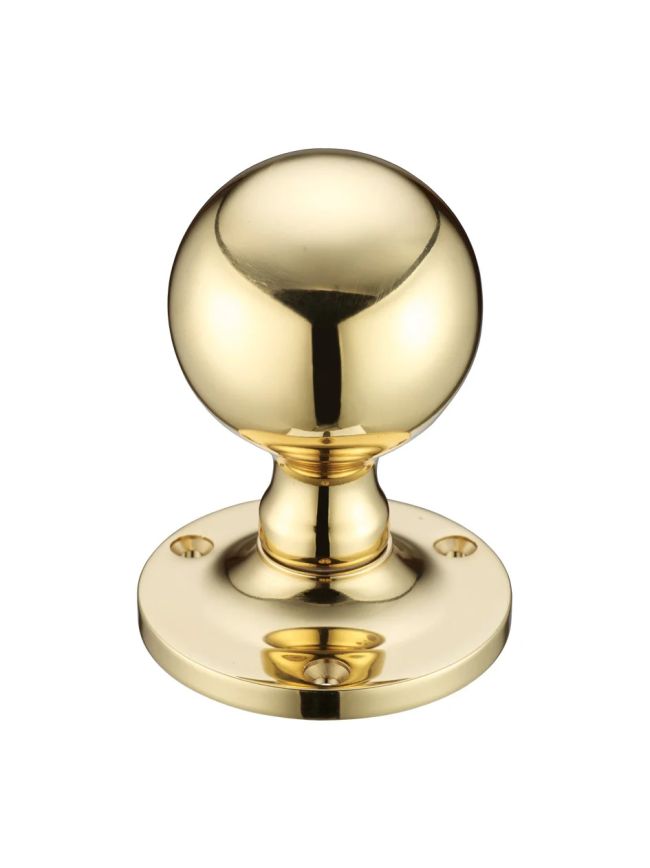 Zoo Hardware Ball Mortice Knob Furniture 62.5mm Rose dia. - Polished Brass
