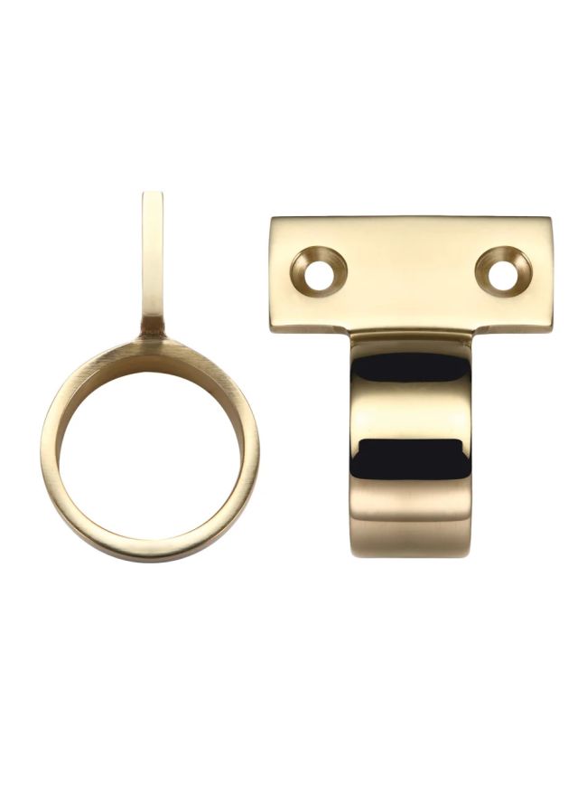 Zoo Hardware Window Sash Ring Vertical Fix - 28mm - Polished Brass