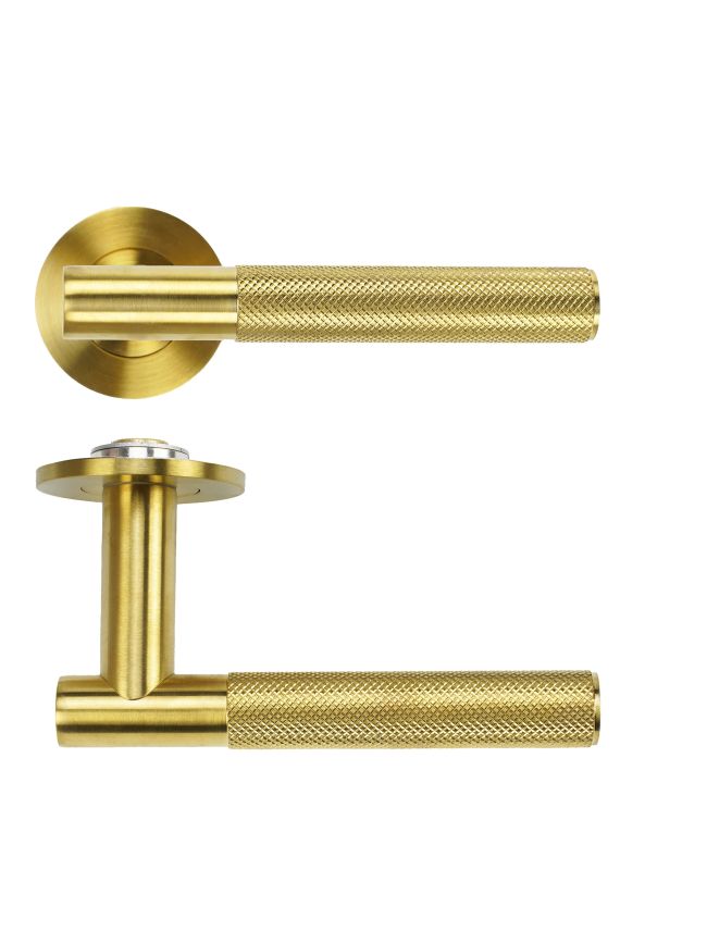 Zoo Hardware Orta Lever on 4mm Round Slim Sprung Rose - PVD Satin Brass