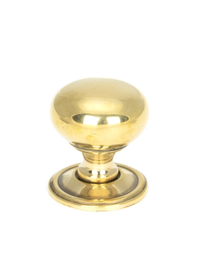 Aged Brass Mushroom Cabinet Knob 32mm