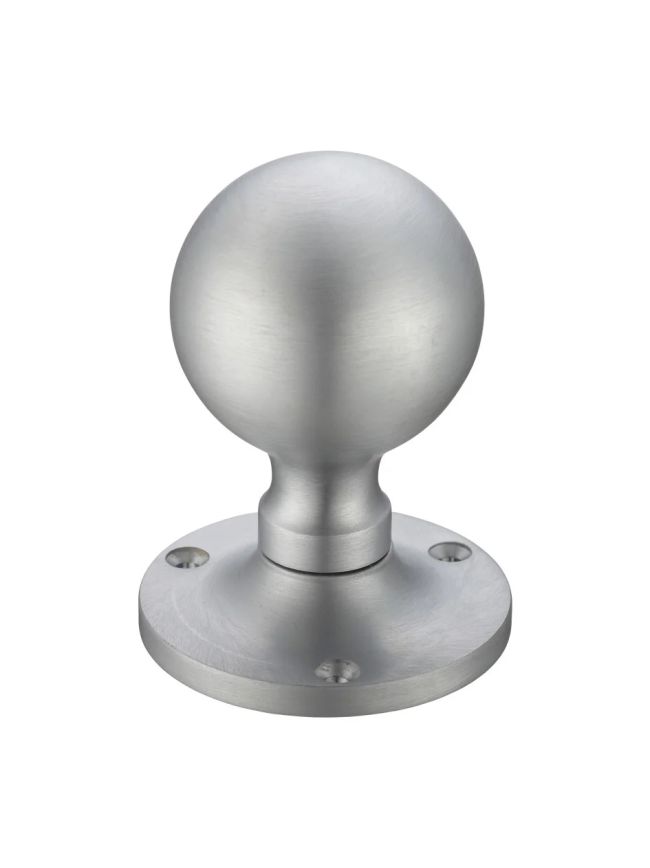 Zoo Hardware Ball Mortice Knob Furniture 62.5mm Rose dia. - Satin Chrome