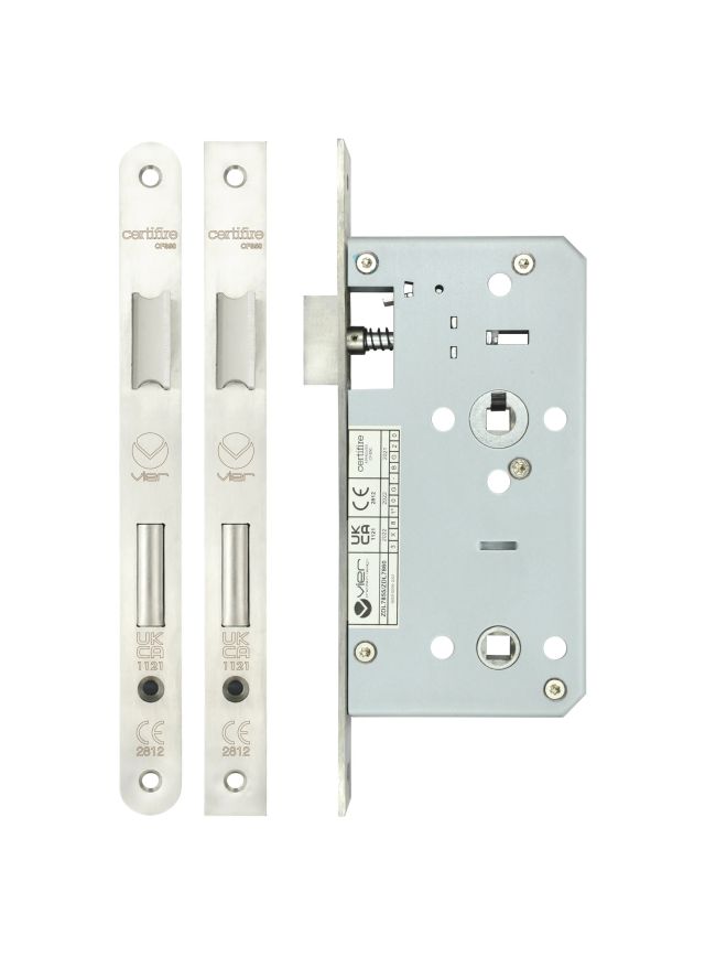 Zoo Hardware Din bathroom - 78mm c/c - backset 55mm - Satin Stainless