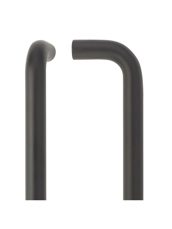 Zoo Hardware 19mm D Pull Handle - 300mm Centers - Grade 304 - Bolt Through Fixings - Black