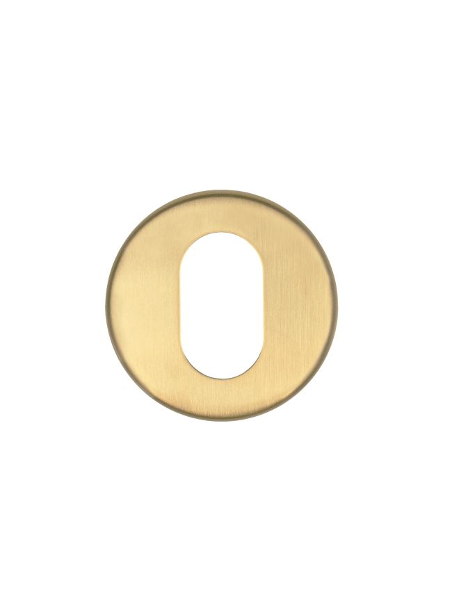 Zoo Hardware Oval Profile Escutcheon - 52mm Dia - Grade 201 - PVD Satin Brass