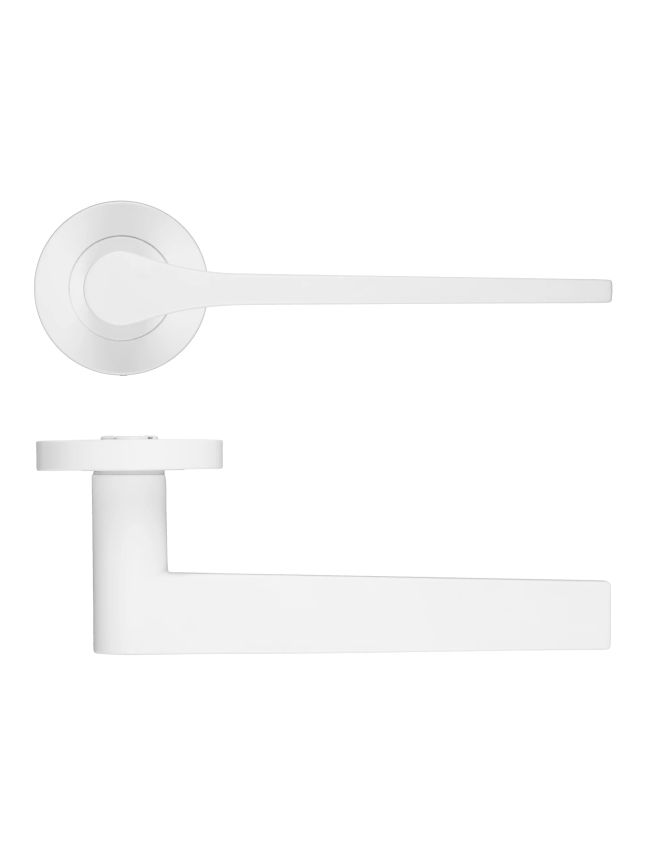Zoo Hardware Gio Lever On Round Rose - White