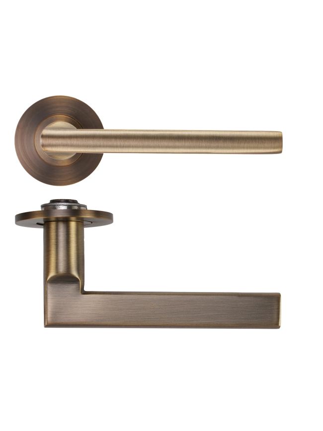 Zoo Hardware Varese Lever on 4mm Round Slim Sprung Rose - Antique Brass